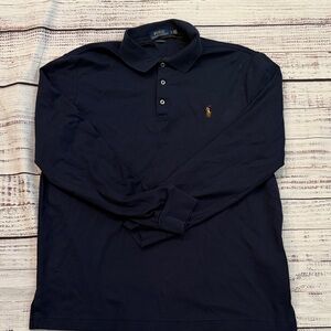 Polo by Ralph Lauren Men's Dark Blue Long Sleeve Polo